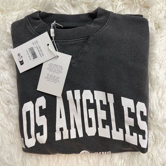 Anine Bing Ramona Los Angeles Sweatshirt in Washed Black VARIOUS SIZES - Picture 10 of 10